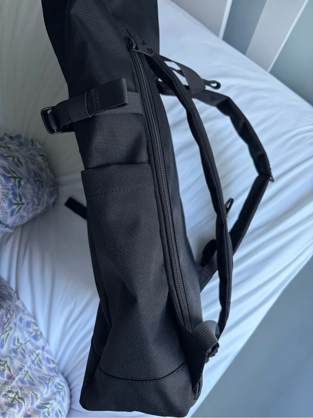 Sandqvist Medium Icon Black Roll-Top Backpack